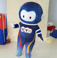 Kinqee s'ouvre avec un costume de mascotte bleu de robot de cosplay de mascotte 3d