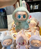 Boneka Vinyl Plush PoopMart LABUBU Duduk Pesta Macaron Generasi ke-2 Asli Lucu Blind Box