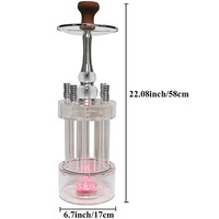 Nouveau Set de Narguilé Électrique en Acrylique à 4 Tuyaux avec Lumière LED, Chicha Créative en Forme de Gatling Grande Arabe avec Lumière en Gros