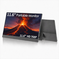Moniteur portable double écran AHXJKA 11,6 pouces 1366x768 HD 60Hz USB-C, configuration triple écran avec un seul câble pour le travail et le jeu (Windows/Mac)