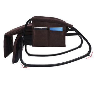 Sedia da campeggio a dondolo pieghevole con schienale di alta qualità con pouf per il soggiorno sedia da uomo pigro imbottita in tubo di metallo per interni - Product Image 6