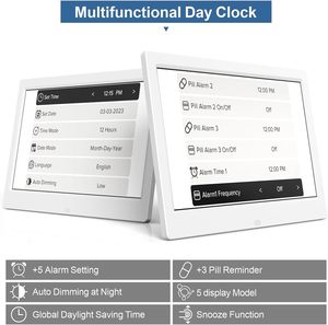 Đồng hồ kỹ thuật số nói giờ hiện đại <span class=keywords><strong>10</strong></span> inch với màn hình lớn, lịch ngày, báo thức, gắn tường, máy móc điện tử, chất liệu nhựa - Product Image 3
