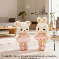 Kit de crochet pour débutants, adorable poupée lapin ou ours, ensemble de tricot DIY avec fil et outils, fournitures de tricot artisanal