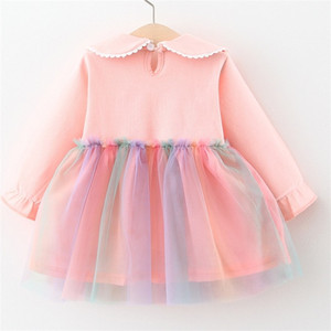 Nouveaux produits sur le marché chinois, robe pour enfants en tissu multicolores arc-en-ciel fantaisie, pour enfants, au meilleur prix - Product Image 5