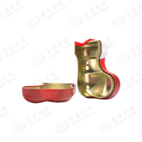 Boîte en métal en forme de chaussette de Noël, boîte en métal personnalisée avec logo, emballage pour truffes au chocolat au lait, boîte en métal pour décorations de Noël à suspendre, boîte en métal cadeau