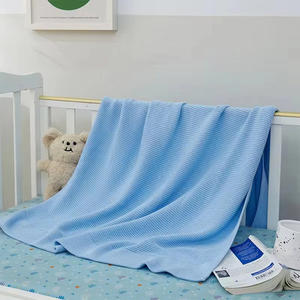 Nuovi Arrivi Prezzo Ingrosso Copertina per Bambini 100% Cotone Tinta Unita <span class=keywords><strong>Coperta</strong></span> Lavorata a Maglia per Neonati in Spugna - Product Image 6