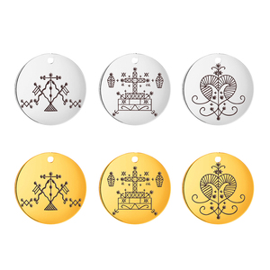 <span class=keywords><strong>Voodoo</strong></span> Veve Of Baron Samedi Veve Erzulie Liontin untuk Kalung DIY Aksesoris Perhiasan Baja Tahan Karat - Product Image 1