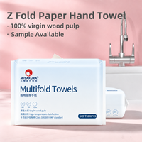 Serviettes en papier interpliées 1 pli, super absorbantes, en pâte de bois vierge, à usage unique, multi-plis, pour hôpitaux