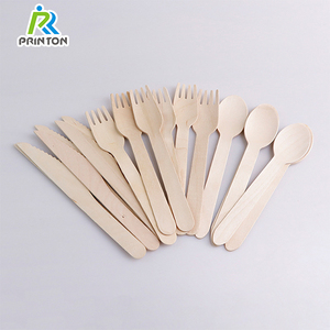 Ensemble de couverts jetables 72 pièces <span class=keywords><strong>Assiette</strong></span> <span class=keywords><strong>en</strong></span> <span class=keywords><strong>bois</strong></span> <span class=keywords><strong>et</strong></span> cuillère couteau fourchette - Product Image 4
