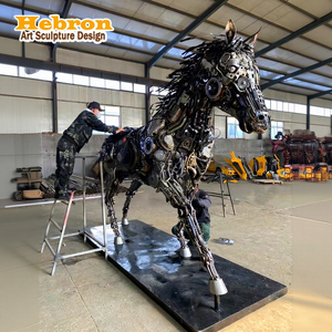 Gran Escultura <span class=keywords><strong>de</strong></span> Caballo Industrial Vintage con Engranajes, Escultura <span class=keywords><strong>de</strong></span> Animal <span class=keywords><strong>de</strong></span> Tamaño Real <span class=keywords><strong>de</strong></span> Metal Estilo Steampunk, Arte <span class=keywords><strong>de</strong></span> <span class=keywords><strong>Hierro</strong></span> Reciclado, Escultura <span class=keywords><strong>de</strong></span> Ciervo para Bar - Product Image 1