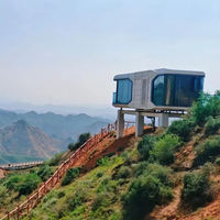 Villa Capsule Préfabriquée de Luxe Moderne, Portable et Mobile, Prête à l'Expédition, Type Château en Conteneur, 2 Chambres, Espaces Hôteliers