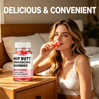 Gummies OEM pour l'amélioration des hanches et des fesses, 60 unités pour femmes adultes, soutien naturel des courbes pour une silhouette plus pulpeuse