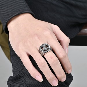 Retro-style Celtic triangle knot <b>titanium</b> steel <b>ring</b>, unique and niche Viking eternal knot battle axe punk jewelry. - Product Image 2