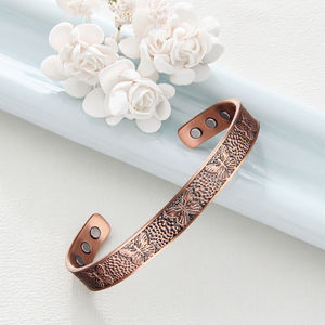 Set di Gioielli BioMagnetici Classici in Rame Puro al 99,99% Bracciali Magnetici per Alleviare il Dolore da Artrite Set di Anelli per Donna - Product Image 2