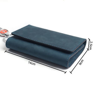 Genuine Leather Key Case Keychain Key <b>Wallet</b> Cowhide Key <b>Holder</b> <b>Wallet</b> Pouch Car Interior Accessories Id Card <b>Holder</b> - Product Image 2