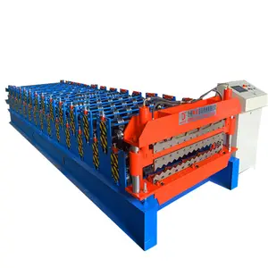 Xuất Khẩu Sang Philippines Double Deck Metal Roof Sheet <span class=keywords><strong>Roll</strong></span> <span class=keywords><strong>Forming</strong></span> <span class=keywords><strong>Machine</strong></span> Máy Tạo Khuôn Dạng Sóng Và Ibr - Product Image 1