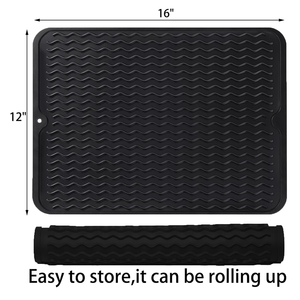 <b>Silicone</b> Dish Drying <b>Mat</b> With Hanging Hole <b>Mat</b> <b>Silicone</b> Dish Drying <b>Mats</b> for Kitchen Counter - Product Image 2