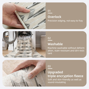 Alfombra Geométrica EIFFEL HOME, de Poliéster, Lavable a Máquina, Suave, Aislante Acústico, Pelo Medio, Base de Polipropileno, para Hogar/Estudio - Product Image 1