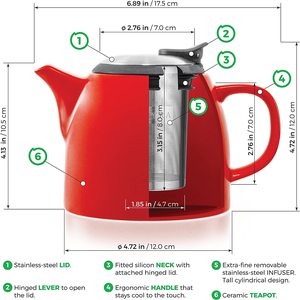 Ensemble de théière en céramique de voyage personnalisé théière en porcelaine émaillée de couleur chinoise infuseur en acier inoxydable portable pour la maison - Product Image 3