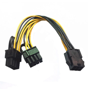 PCI-ई PCIE 6P महिला <span class=keywords><strong>2</strong></span> पोर्ट दोहरी 8pin करने के लिए 6 + <span class=keywords><strong>2</strong></span> p पुरुष GPU ग्राफिक्स वीडियो कार्ड पावर विस्तार केबल कॉर्ड - Product Image 1