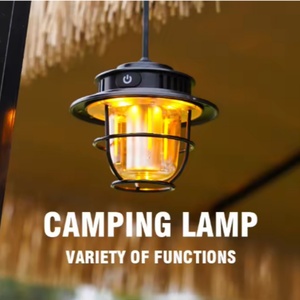 โคมไฟ LED แบบกันน้ำ ดีไซน์ย้อนยุค โลหะ แขวนได้ ใช้สำหรับตั้งแคมป์กลางแจ้ง - Product Image 3