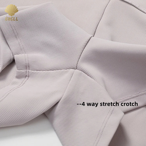 CNSHELL 230gsm Yoga in Nylon con cuciture a costine anteriori in <span class=keywords><strong>pizzo</strong></span> a piega alta vita Mini abito bianco piccolo <span class=keywords><strong>pantaloncini</strong></span> da donna - Product Image 4