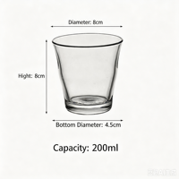 Tasse à café en verre borosilicate haute résistance, simple, à large ouverture, pour Americano glacé, latte, avec motif personnalisé