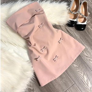 <span class=keywords><strong>Robe</strong></span> Mini Coquette Rose 3D à Nœud, Sans Bretelles, Froncée, <span class=keywords><strong>Moulante</strong></span>, Style Coréen Y2K, Douce, Fairycore, pour Soirée et Clubbing 2026 - Product Image 4