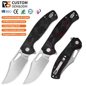 Cuchillo Plegable OEM D2 con Hoja de Acero y Mango de Fibra de Carbono, Fábrica Auditada por BSCI, Rendimiento de Corte Estable, para Uso Diario, Camping, Táctico y Supervivencia - Product Image 1