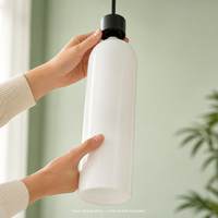 Abat-jour en verre soufflé sodocalcique anti-éclatement, accessoire de lampe pour projets d'éclairage hôtelier et d'hébergement