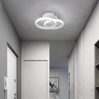 Plafonnier LED moderne pour chambre à coucher, villa, couloir, hôtel, salon, blanc, noir, 20W, caoutchouc souple, aluminium, éclairage élégant