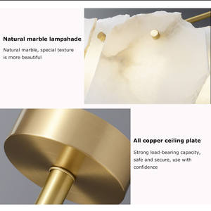 Lustre suspendu en albâtre de haute qualité pour éclairage suspendu durable de décor d'intérieur - Product Image 6