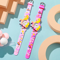 Montre en Silicone pour enfants mignon dessin animé arc-en-ciel licorne montre bricolage maternelle cadeau bijoux montre pour enfant