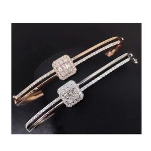 Xinfly Brazalete de Oro Puro de 18k con Diamantes Naturales, Diseño de Caramelo, Doble Capa, Hueco - Product Image 1