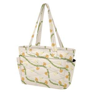 Hawaii Puakenikeni <b>Lei</b> Handbags Laptop Compartment Quilted Polyester Ladies Women Casual Custom Print Tote Bag with Side Pocket - Product Image 6