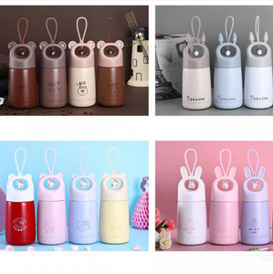 350ml Stainless Steel Double Wall Cute Children Cartoon Water <b>Bottle</b> Kids Rabbit Lids Leakproof Tumbler Vacuum <b>Flask</b> with Rope - Product Image 6