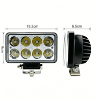 6Inch 24W Rectangle LED Work Light IP68 Waterproof 12-48V 1600lm Auxiliary Driving Lamp for Offroad Car Truck Forklift Machinery