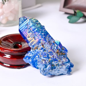 High Quality Aura Blue Crystal Cluster Iridescent Aura <b>Quartz</b> Raw Cluster Healing <b>Stone</b> for Home Decoration Bulk Supply Custom - Product Image 5