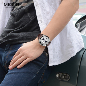 <span class=keywords><strong>MEGIR</strong></span> 2015 Relojes Para Hombre Original Marque De Luxe Chronographe Hommes Montres-Bracelets En Cuir <span class=keywords><strong>Montre</strong></span> À Quartz - Product Image 6