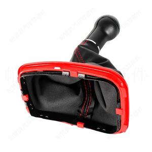 Levier de vitesses en cuir pour Volkswagen Golf 4, 6 vitesses, surpiqûres rouges, design ergonomique - Product Image 4