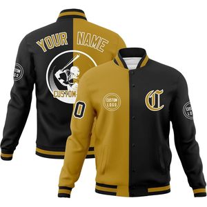 Chaqueta Universitaria Personalizada, Chaqueta Deportiva de Béisbol con Nombre y Número Bordados, Logotipo, Unisex, para Adultos, Todas las Temporadas, Tejido de Tela - Product Image 1