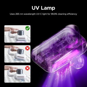 Rechargeable Mattress <b>Vacuum</b> Cleaner Dual Dust Cup Handheld UV Light Fabric Cleaner with High Suction - Product Image 2