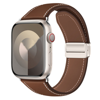 Magnetic Stretchy 40mm 41mm 44mm 45mm 38mm 49mm 42mm Women Men Genuine Leather Adjustable Strap Luxury for Apple Watch Band