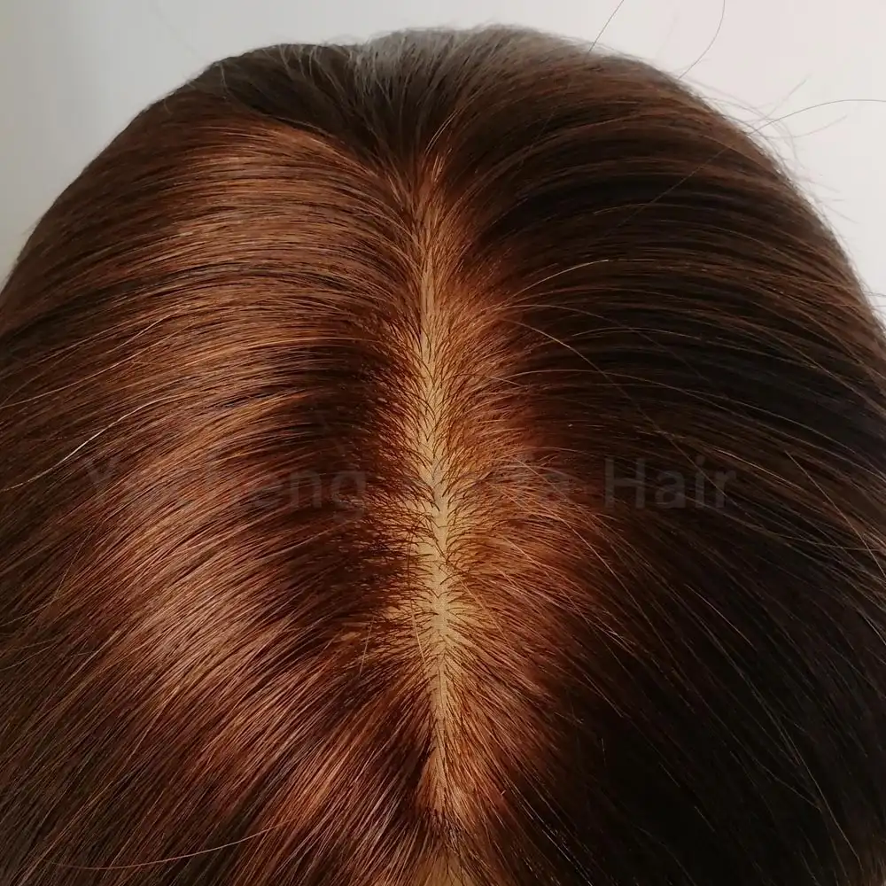 Natural looking hidden knots silk top women toupee hair replacement
