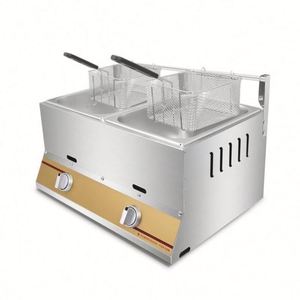 Freidora de Gas de 12L con Doble Cilindro, Freidora de Pollo y Papas Fritas, Tanque de Acero Inoxidable, Quemador de Ahorro de Energía con Certificación GC - Product Image 1