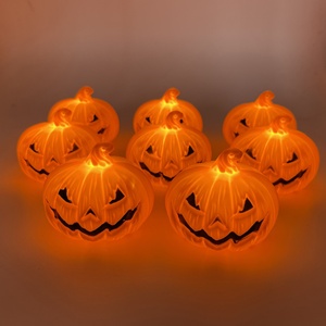 Lanterne Citrouille Lumineuse d'Halloween – Décoration d'Ambiance Sinistre pour les Fêtes, Petite Veilleuse en PVC, Jouet d'Intérieur, Cadeau - Product Image 3