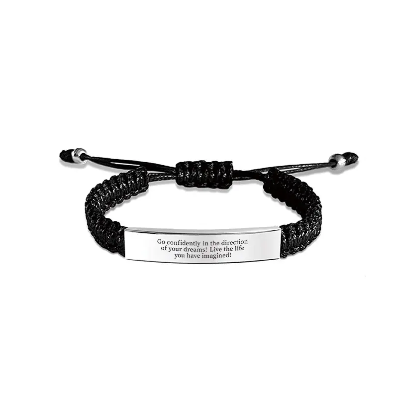 Ywganggu personalizzabile bracciali gioielli moda bracciale incisione bracciale a catena in acciaio inox tessuto a mano