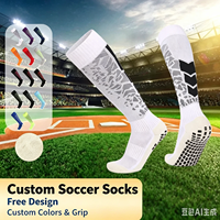 Chaussettes de sport de football pour hommes, longues et épaisses, antidérapantes, multicolores, avec impression numérique de haute qualité