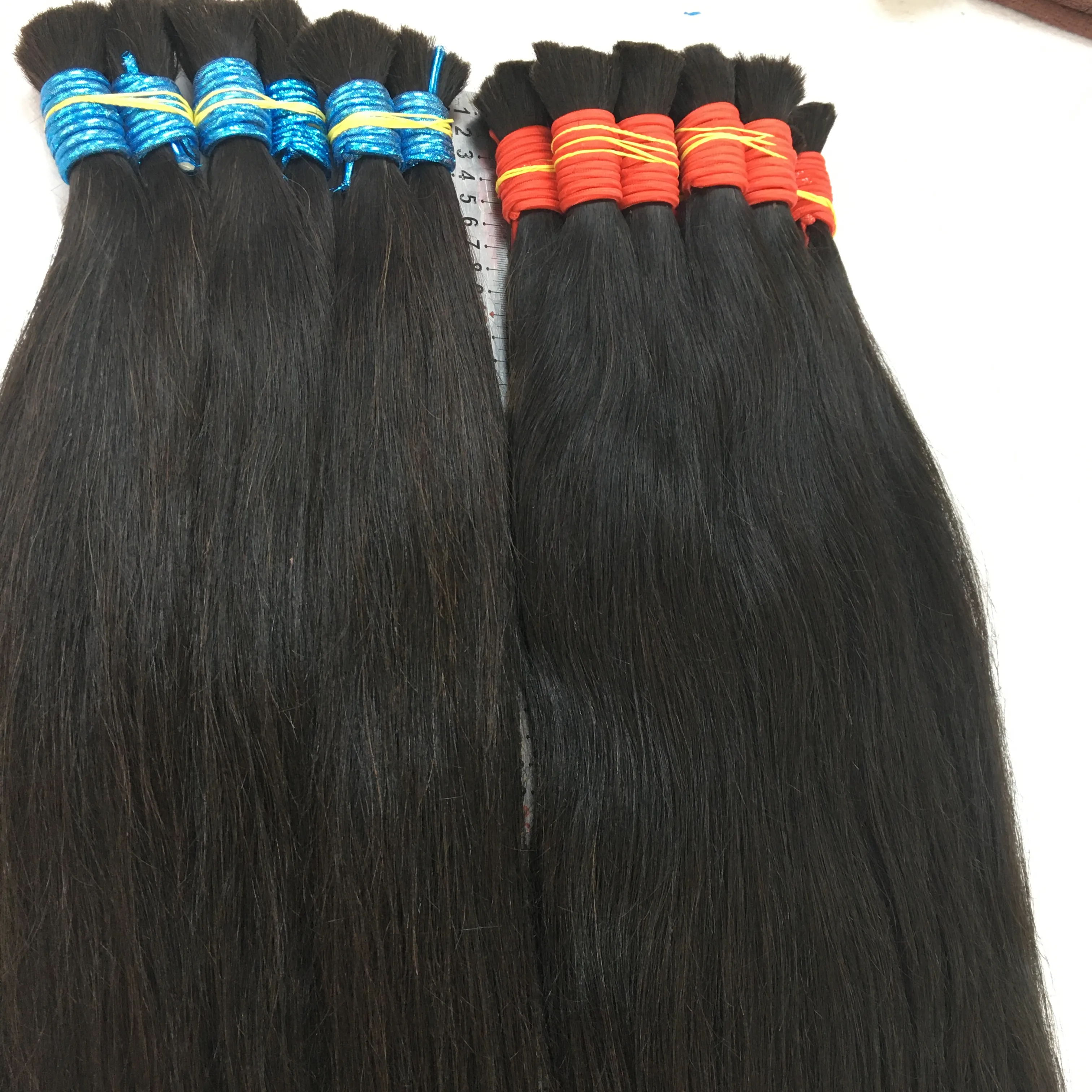 Extensão de cabelo humano, frete grátis para cabelo traurado cabelo humano preço atacado 100% natural cabelo cru 10a granel