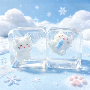ของเล่นบีบแมวน่ารักใสๆ รูปทรงลูกบาศก์ วาเลนไทน์ คริสตัล เคลียร์ แคท คิวบ์ สควิชชี่ ของเล่นบีบคลายเครียดสำหรับเด็กและผู้ใหญ่ และของขวัญวาเลนไทน์ - Product Image 6